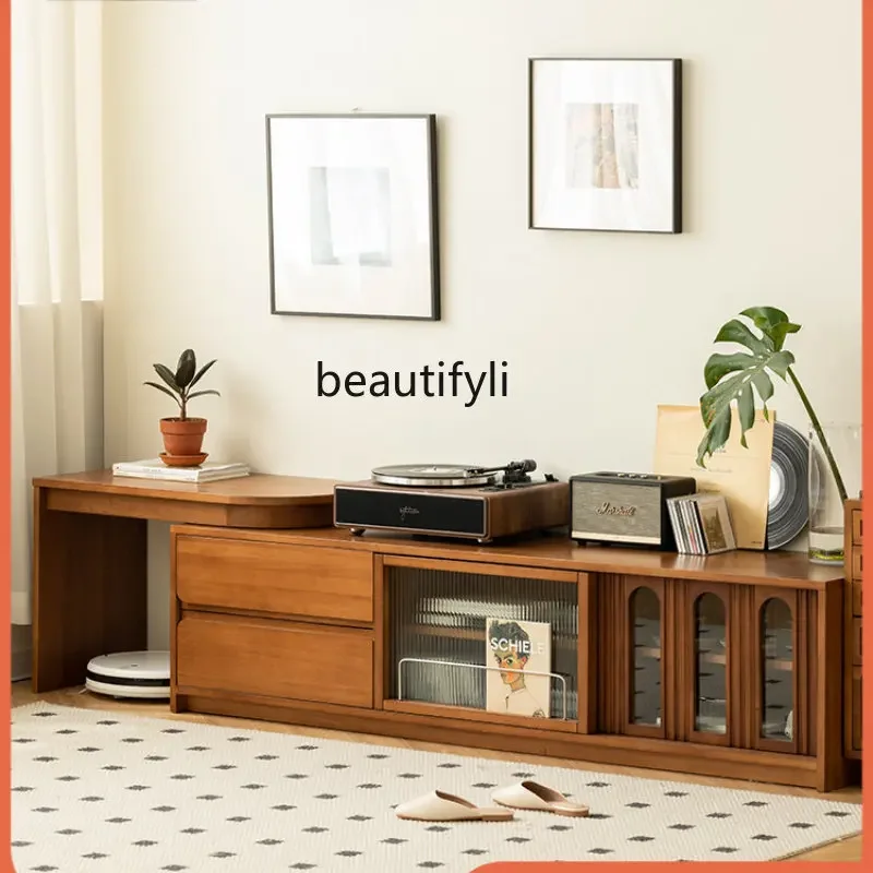 R Retro Solid Wood TV Cabinet Simple Living Room Home Floor Combination Side Cabinet Multi-Function Retractable Locker
R Retro Solid Wood TV Cabinet Simple Living Room Home Floor Combination Side Cabinet Multi-Function Retractable Locker