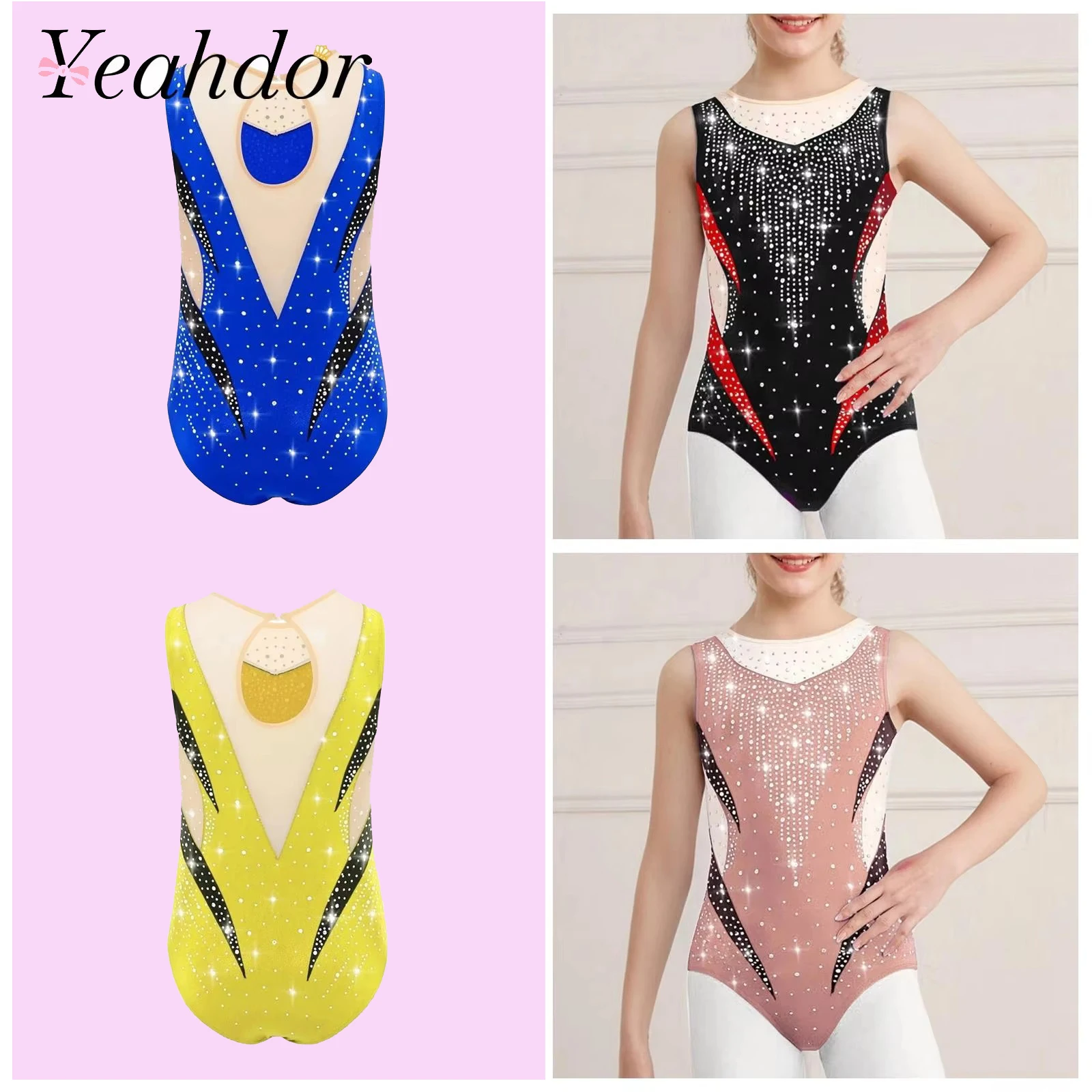 Children's Patchwork Gymnastics Leotard Kids Girls Sheer Mesh Acrobatics Jumpsuit Sleeveless Metallic Color Block Dance Bodysuit
Children's Patchwork Gymnastics Leotard Kids Girls Sheer Mesh Acrobatics Jumpsuit Sleeveless Metallic Color Block Dance Bodysuit