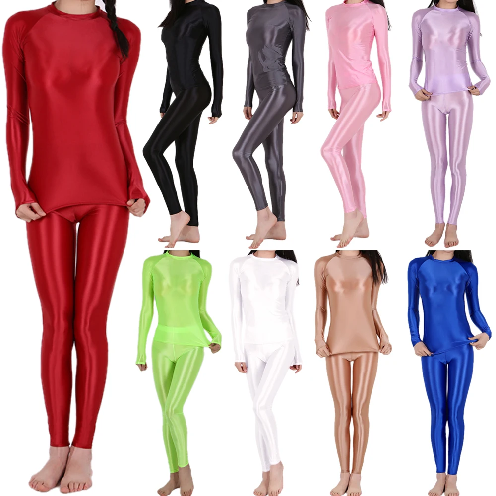 New Fashion 2PCS Women Glossy Long Sleeve T-shirts Tops & Leggings Stretch Sportwear Dance Yoga Tight Pants Female Outfit Set
New Fashion 2PCS Women Glossy Long Sleeve T-shirts Tops & Leggings Stretch Sportwear Dance Yoga Tight Pants Female Outfit Set