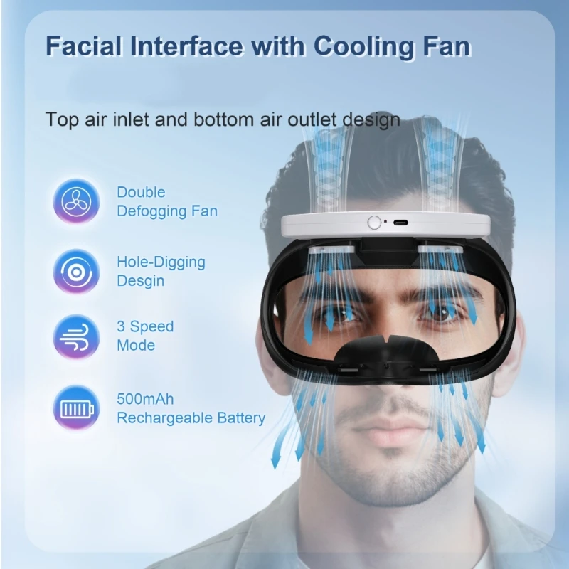 Cooling Fan Face Pad Comfortable Cushion for MQ 3S VR Glasses Reduces Lens Fogging And Enhances Comfort K1KF
Cooling Fan Face Pad Comfortable Cushion for MQ 3S VR Glasses Reduces Lens Fogging And Enhances Comfort K1KF