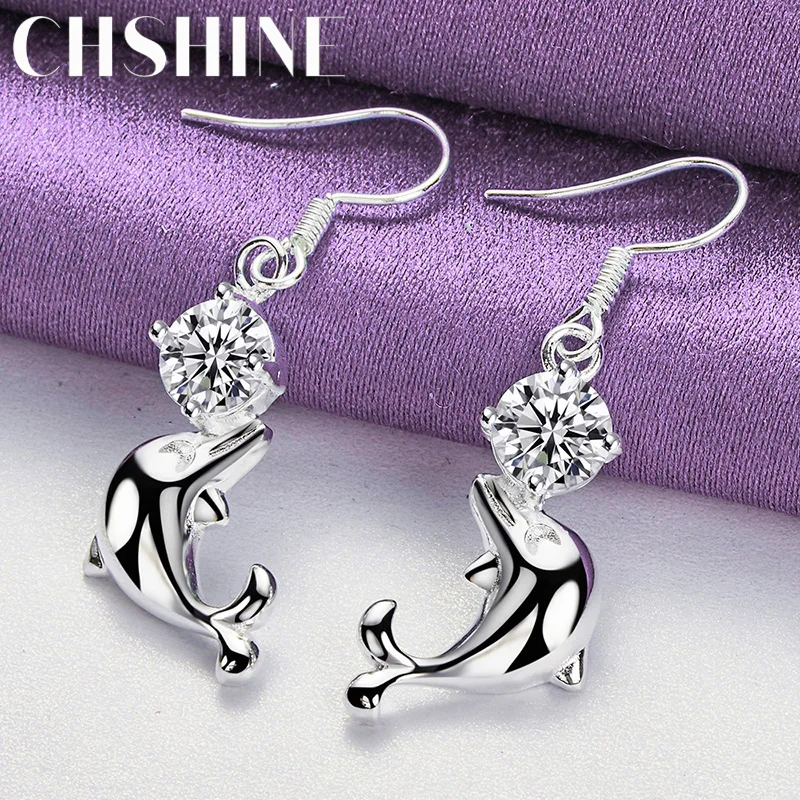 CHSHINE 925 Sterling Silver Dolphin Zircon Earrings For Women Fashion Charm Jewelry
CHSHINE 925 Sterling Silver Dolphin Zircon Earrings For Women Fashion Charm Jewelry