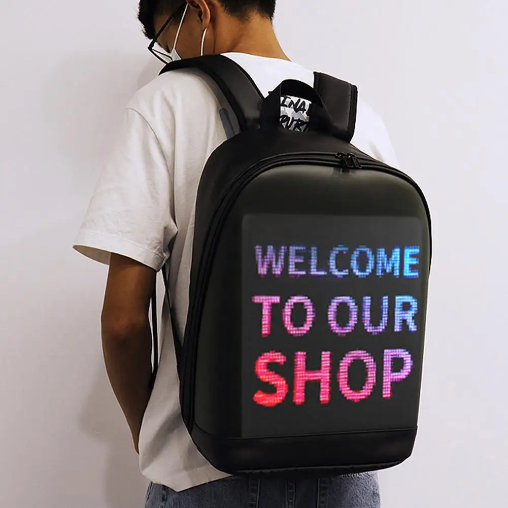 LED Display Screen Backpack Walking Billboard Backpack Travel Laptop Bag Smart Wireless Wifi App Control School Bag Women Men
LED Display Screen Backpack Walking Billboard Backpack Travel Laptop Bag Smart Wireless Wifi App Control School Bag Women Men