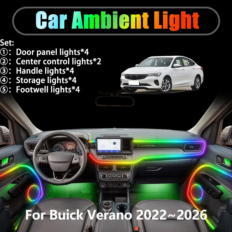 Для Buick Verano 2022 ~ 2026 Pro MK3 2023 2/18 в 1 Автомобильное окружающее освещение Светодиодные внутренние светодиодные фонари багажника USB RGB Ensemble Streamer
Для Buick Verano 2022 ~ 2026 Pro MK3 2023 2/18 в 1 Автомобильное окружающее освещение Светодиодные внутренние светодиодные фонари багажника USB RGB Ensemble Streamer