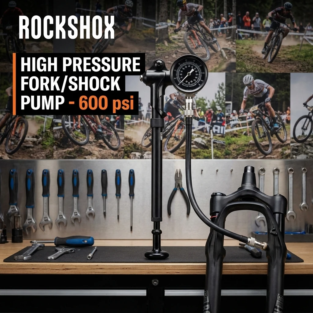 ROCKSHOX High Pressure Fork/Shock Pump - 600 psi Ideal for BoXXer and rear shock service TL-PUMP-HP6-A1
ROCKSHOX High Pressure Fork/Shock Pump - 600 psi Ideal for BoXXer and rear shock service TL-PUMP-HP6-A1
