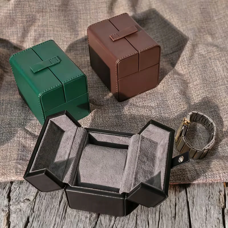 Portable Watch Box Made of Ultra-Fiber Leather with Double Doors, Designed to Protect And Store Wristwatches Suitable As a Gift
Portable Watch Box Made of Ultra-Fiber Leather with Double Doors, Designed to Protect And Store Wristwatches Suitable As a Gift