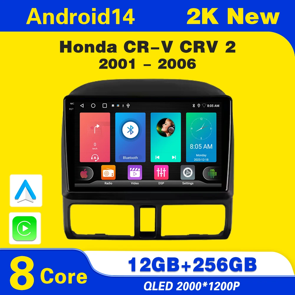 Android 14 9 inch For Honda CR-V CRV 2 2001 - 2006 Android OS Car Multimedia Radio Video Player 4G Bluetooth Carplay
Android 14 9 inch For Honda CR-V CRV 2 2001 - 2006 Android OS Car Multimedia Radio Video Player 4G Bluetooth Carplay
