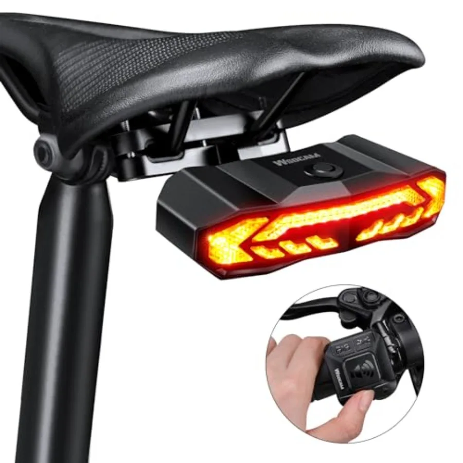 Smart Bike Seat/Bike Basket Tail Light with Turn Signals and Brake Light, Bike Alarm Horn with Remote, Rechargeable Rear Bike L
Smart Bike Seat/Bike Basket Tail Light with Turn Signals and Brake Light, Bike Alarm Horn with Remote, Rechargeable Rear Bike L