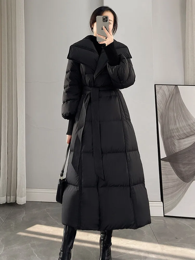 Черный пуховик женский зимний с большим отложным воротником, новый модный однотонный, толстый, элегантный, с наполнителем из белого утиного пуха
Черный пуховик женский зимний с большим отложным воротником, новый модный однотонный, толстый, элегантный, с наполнителем из белого утиного пуха