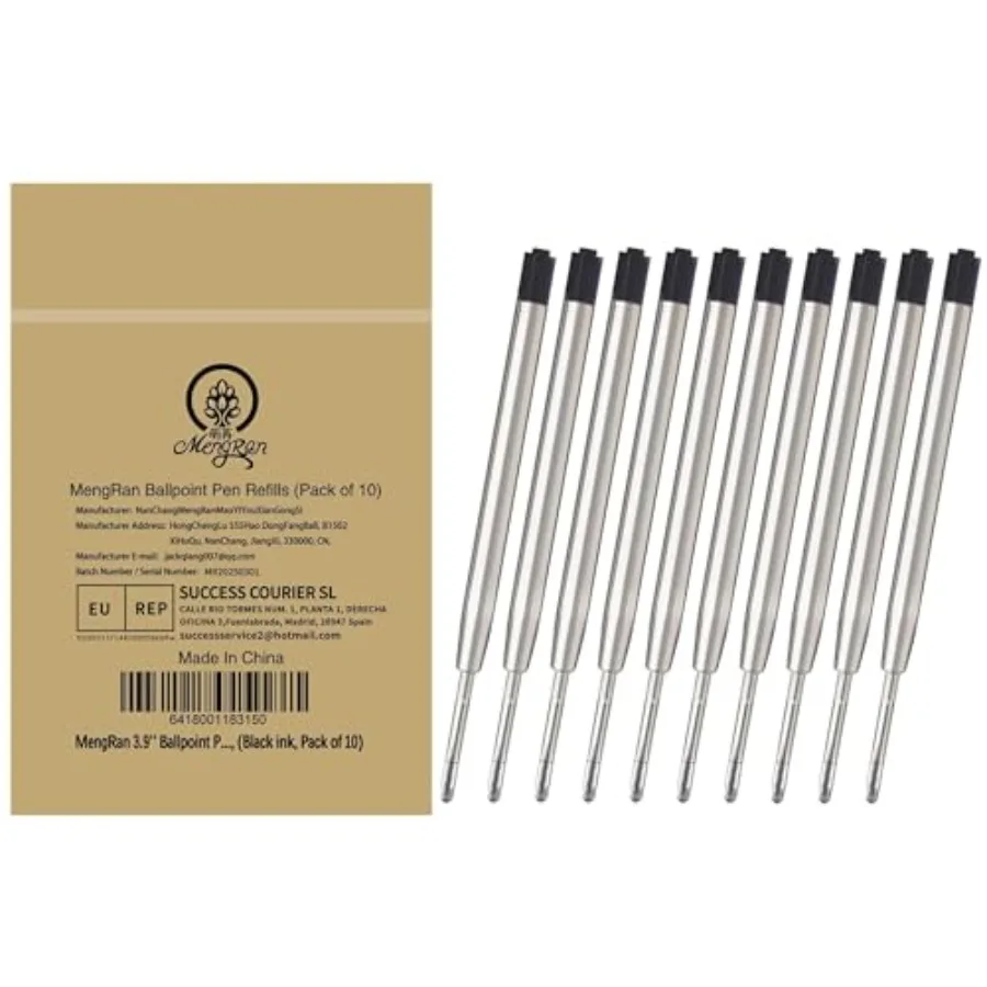 3.9'' Ballpoint Ink Pen Refills for Click Pens, 1mm Medium Tip, Compatible with Parker Pen Refill, Pack of 10
3.9'' Ballpoint Ink Pen Refills for Click Pens, 1mm Medium Tip, Compatible with Parker Pen Refill, Pack of 10