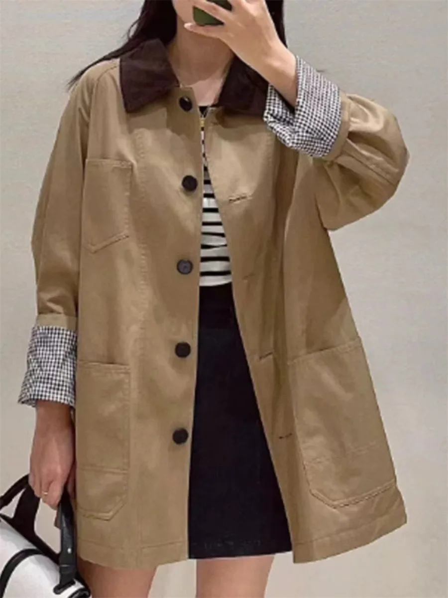 Country Sle Corduroy irt Collar Patchwork Single Button Casual Loose Hunting Coat Autumn 2024 Women's Faion Windbreaker
Country Sle Corduroy irt Collar Patchwork Single Button Casual Loose Hunting Coat Autumn 2024 Women's Faion Windbreaker