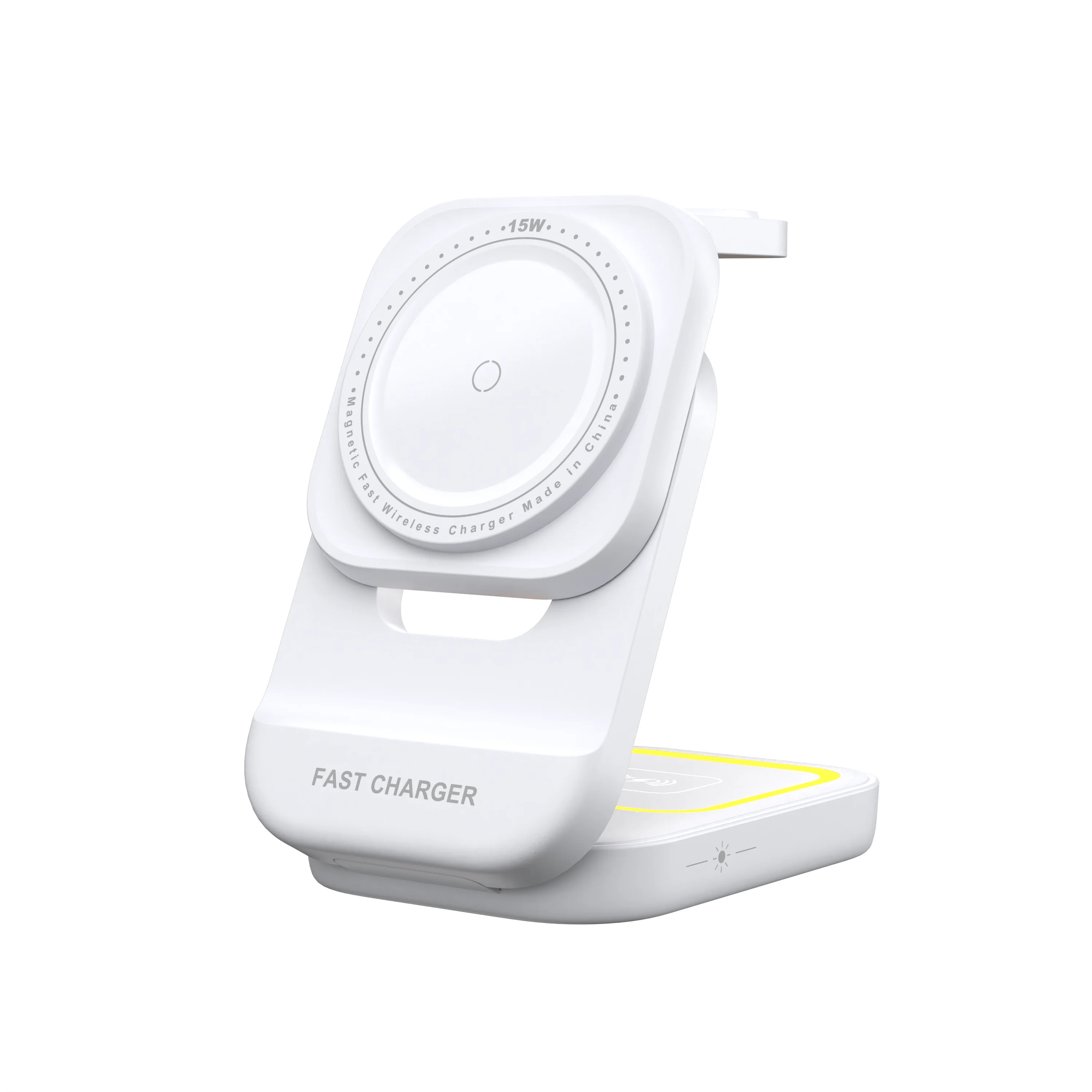 2025 Foldable Fast Charge Adjustable Coil 3 in 1 Magnetic Wireless Charger With Night Light
2025 Foldable Fast Charge Adjustable Coil 3 in 1 Magnetic Wireless Charger With Night Light