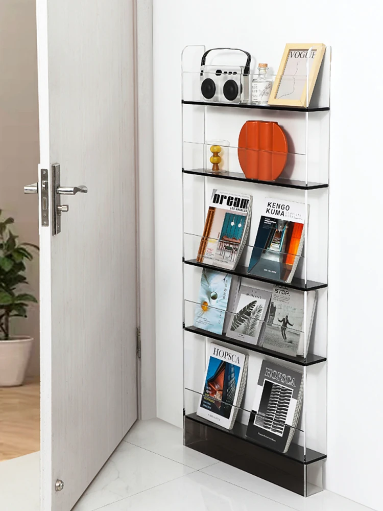 Shelf behind the door Acrylic multi-layer bookshelf against the wall Narrow side gap Thin bookshelf cabinet Children's picture b
Shelf behind the door Acrylic multi-layer bookshelf against the wall Narrow side gap Thin bookshelf cabinet Children's picture b