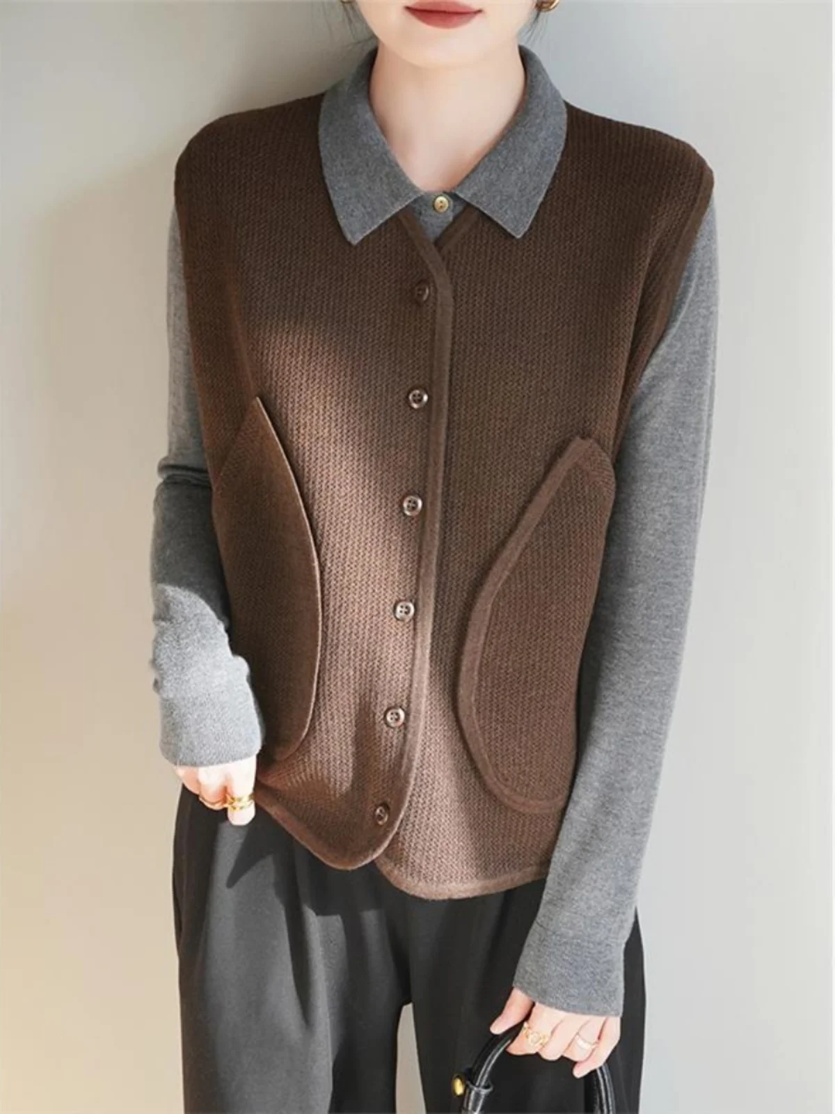 Women's Knitted Svel Open Cardigan oulder Pad Spring Autumn New Sle ket Design Trendy Loose Slimming Outerwear
Women's Knitted Svel Open Cardigan oulder Pad Spring Autumn New Sle ket Design Trendy Loose Slimming Outerwear