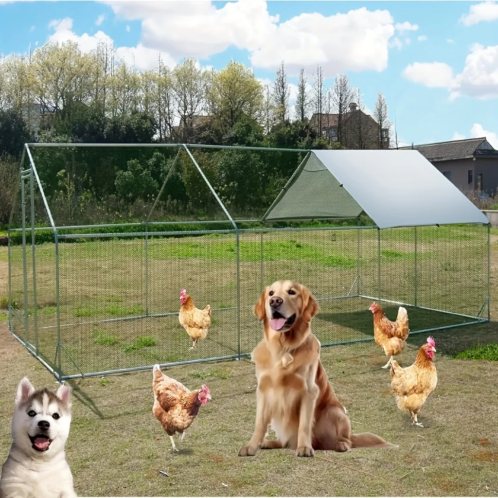Large Metal Chicken Coop Chicken Pen with Water-Resident And Anti-UV Cover Walk-in Poultry Cage Chicken Runs for Yard with Cover Duck Rabbit Dog House Outdoor
Large Metal Chicken Coop Chicken Pen with Water-Resident And Anti-UV Cover Walk-in Poultry Cage Chicken Runs for Yard with Cover Duck Rabbit Dog House Outdoor
