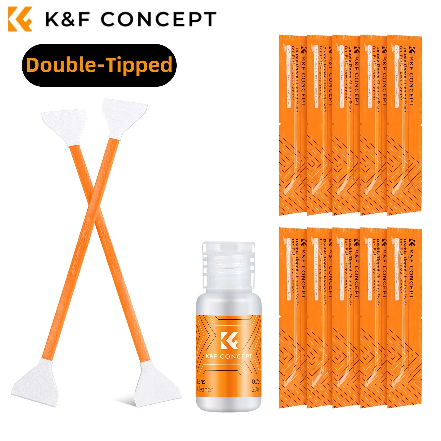 K&F CONCEPT 24mm Full Frame/16mm APS-C Double-Tipped Sensor Cleaning Swabs*10pcs & 20ml Liquid Cleaner Sets For DSLR SLR Cameras
K&F CONCEPT 24mm Full Frame/16mm APS-C Double-Tipped Sensor Cleaning Swabs*10pcs & 20ml Liquid Cleaner Sets For DSLR SLR Cameras