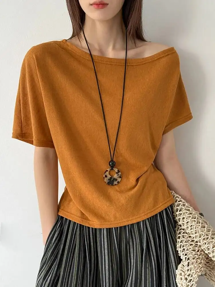 Women Orange Green Thin Big Size Casual T-shirt New Round Neck Short Sleeve Fashion Tide Spring Summer
Women Orange Green Thin Big Size Casual T-shirt New Round Neck Short Sleeve Fashion Tide Spring Summer