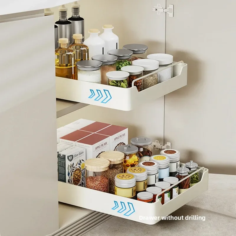 Internet Celebrity No Punching Kitchen Pull-out Rack Pull Basket Cabinet Slide Rail Kitchen Pull Basket Premium Premium
Internet Celebrity No Punching Kitchen Pull-out Rack Pull Basket Cabinet Slide Rail Kitchen Pull Basket Premium Premium