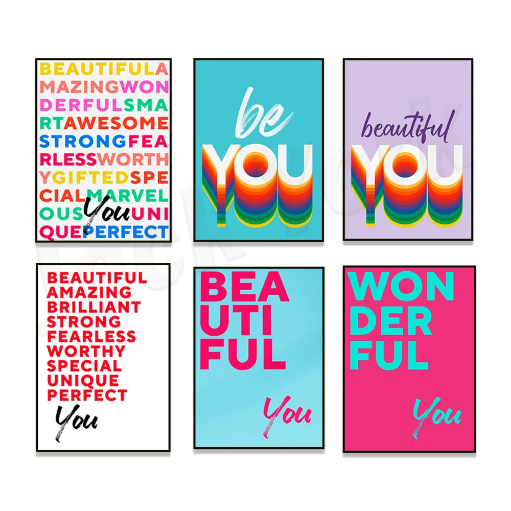 Poster "Beautiful You" positive inspirational print, colorful typography, art is you, colorful modern poster gift idea
Poster "Beautiful You" positive inspirational print, colorful typography, art is you, colorful modern poster gift idea