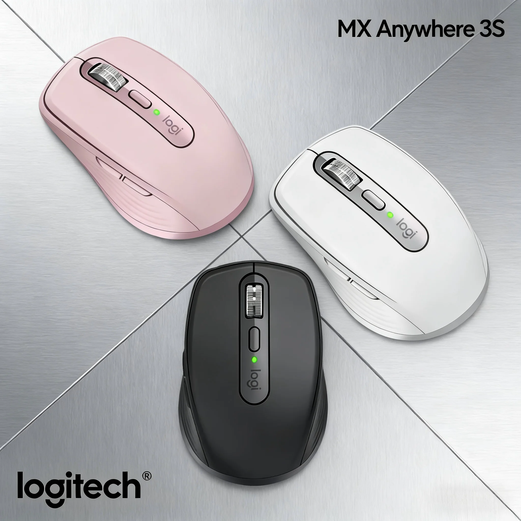 MX Anywhere 3S 8000DPI High Precision Mouse Glass Tracking for Smooth Office Control