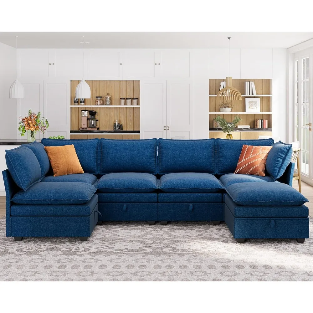 115'' Large Sectional Couches with Storage Seats for Living Room, U Shaped Modular Sectional Sofa Couch Set, 6 Pieces Comfy Conv
115'' Large Sectional Couches with Storage Seats for Living Room, U Shaped Modular Sectional Sofa Couch Set, 6 Pieces Comfy Conv