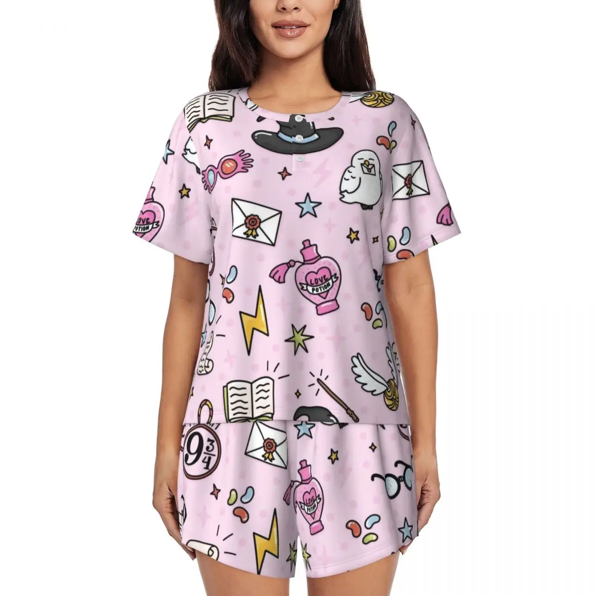 Women's Harrys Magic Adventure Movies Potters Pajamas Set Custom Print Two-piece Pjs Sets Short Sleeve Sleepwear Loungewear
Women's Harrys Magic Adventure Movies Potters Pajamas Set Custom Print Two-piece Pjs Sets Short Sleeve Sleepwear Loungewear