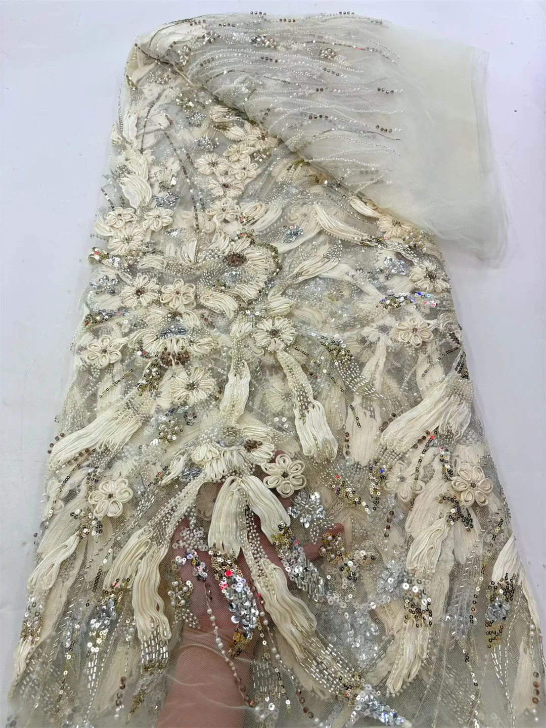 African Lace Fabric Embroidered Sequined Nigerian Lace Fabrics 3D flowers 2026 High Quality French Tulle Lace Fabric For Dress
African Lace Fabric Embroidered Sequined Nigerian Lace Fabrics 3D flowers 2026 High Quality French Tulle Lace Fabric For Dress