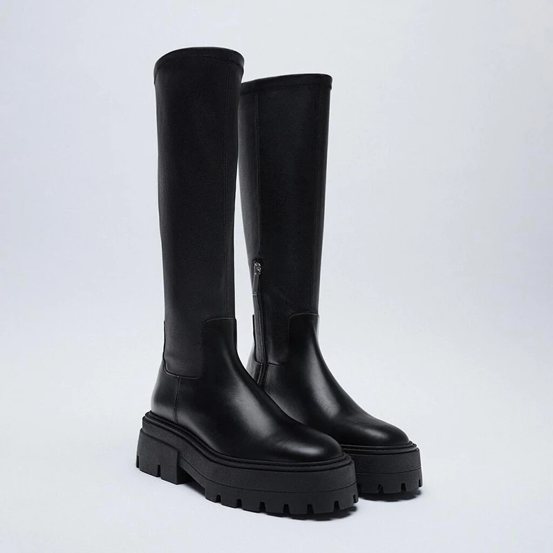 Black Grooved Sole High-Tube Long Boots Autumn Thick Bottom Over-Knee Women's Chunky Heel Slimming Knight Boots Boots
Black Grooved Sole High-Tube Long Boots Autumn Thick Bottom Over-Knee Women's Chunky Heel Slimming Knight Boots Boots