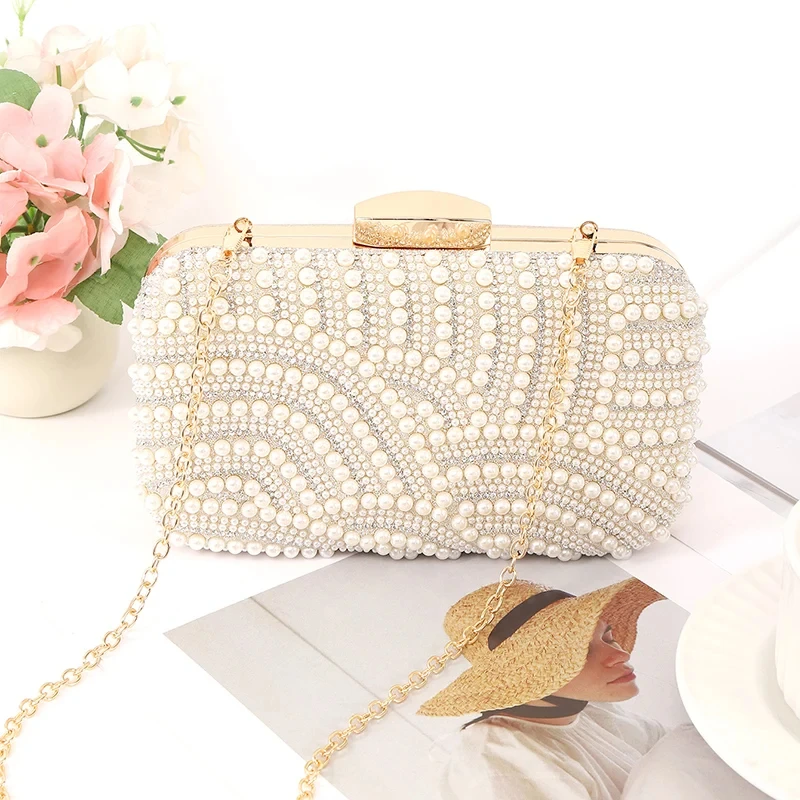 Beading Elegant Evening Handbag Women Fashionable Stylish Wedding Dinner Party Dress Clutch Bags with Long Metal Chain Handbags
Beading Elegant Evening Handbag Women Fashionable Stylish Wedding Dinner Party Dress Clutch Bags with Long Metal Chain Handbags