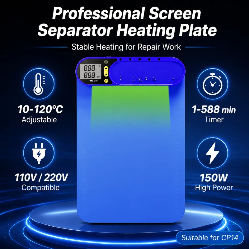 14 Inch CP Mobile Phone Repair Heating Pad Constant Temperature Heating Table Mobile Phone Tablet Screen Disassembly Tool Set
14 Inch CP Mobile Phone Repair Heating Pad Constant Temperature Heating Table Mobile Phone Tablet Screen Disassembly Tool Set