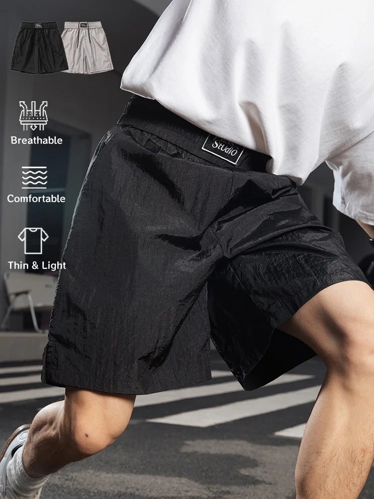 Metallic Texture Slightly Wrinkled Casual Shorts Men's Summer Style Wide Belt Design American Sports Loose Five Pants
Metallic Texture Slightly Wrinkled Casual Shorts Men's Summer Style Wide Belt Design American Sports Loose Five Pants