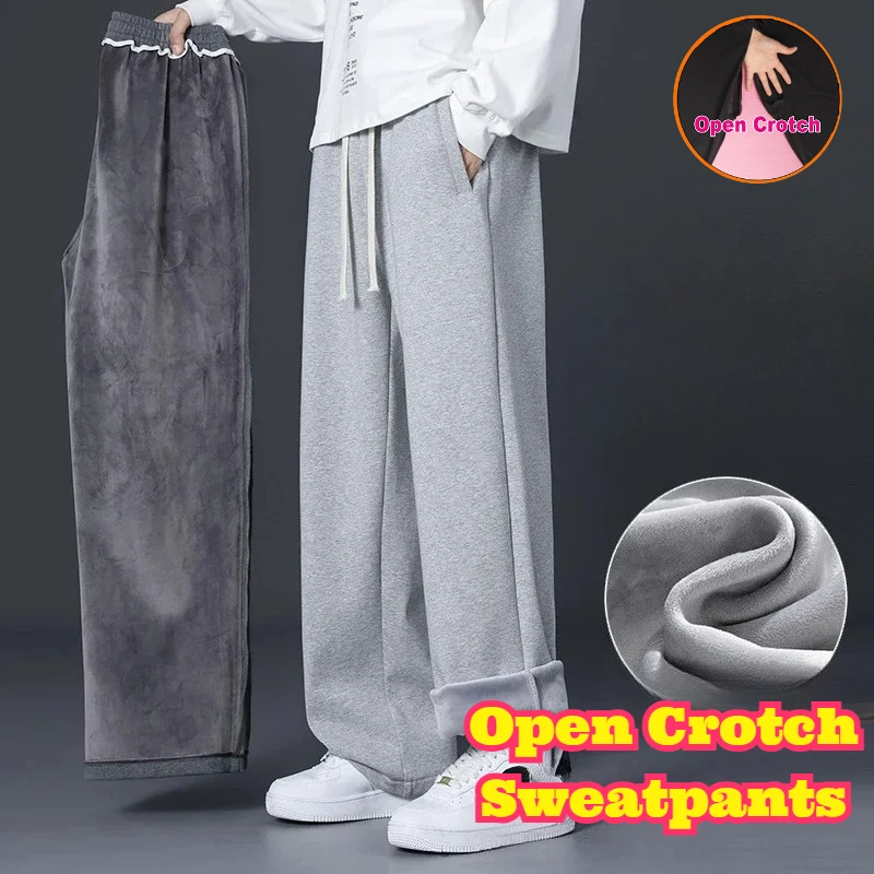 Open Crotch Men Cotton Straight Leg Sweatpants Winter Fleece Lined Thickened Warm Casual Sports Long Pants Daily Outdoor Street
Open Crotch Men Cotton Straight Leg Sweatpants Winter Fleece Lined Thickened Warm Casual Sports Long Pants Daily Outdoor Street