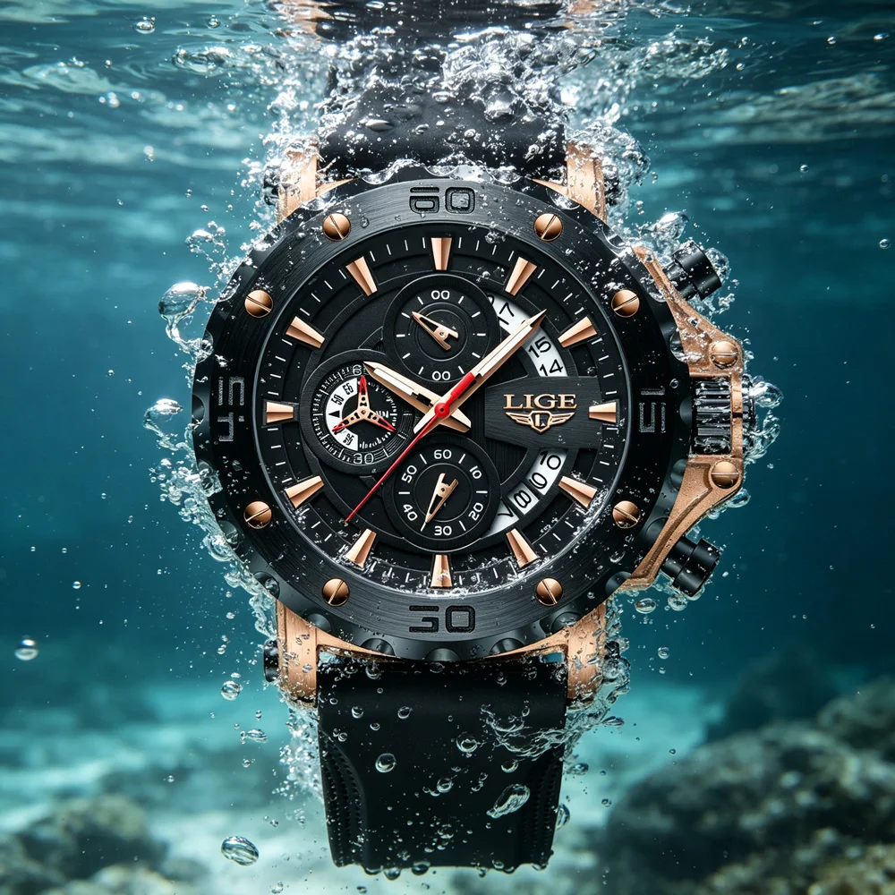 LIGE Sports Man Watch Brand Luxury Silicone Chronograph Big Dail Multifunctional Quartz Wristwatch Waterproof Luminous Watches
LIGE Sports Man Watch Brand Luxury Silicone Chronograph Big Dail Multifunctional Quartz Wristwatch Waterproof Luminous Watches