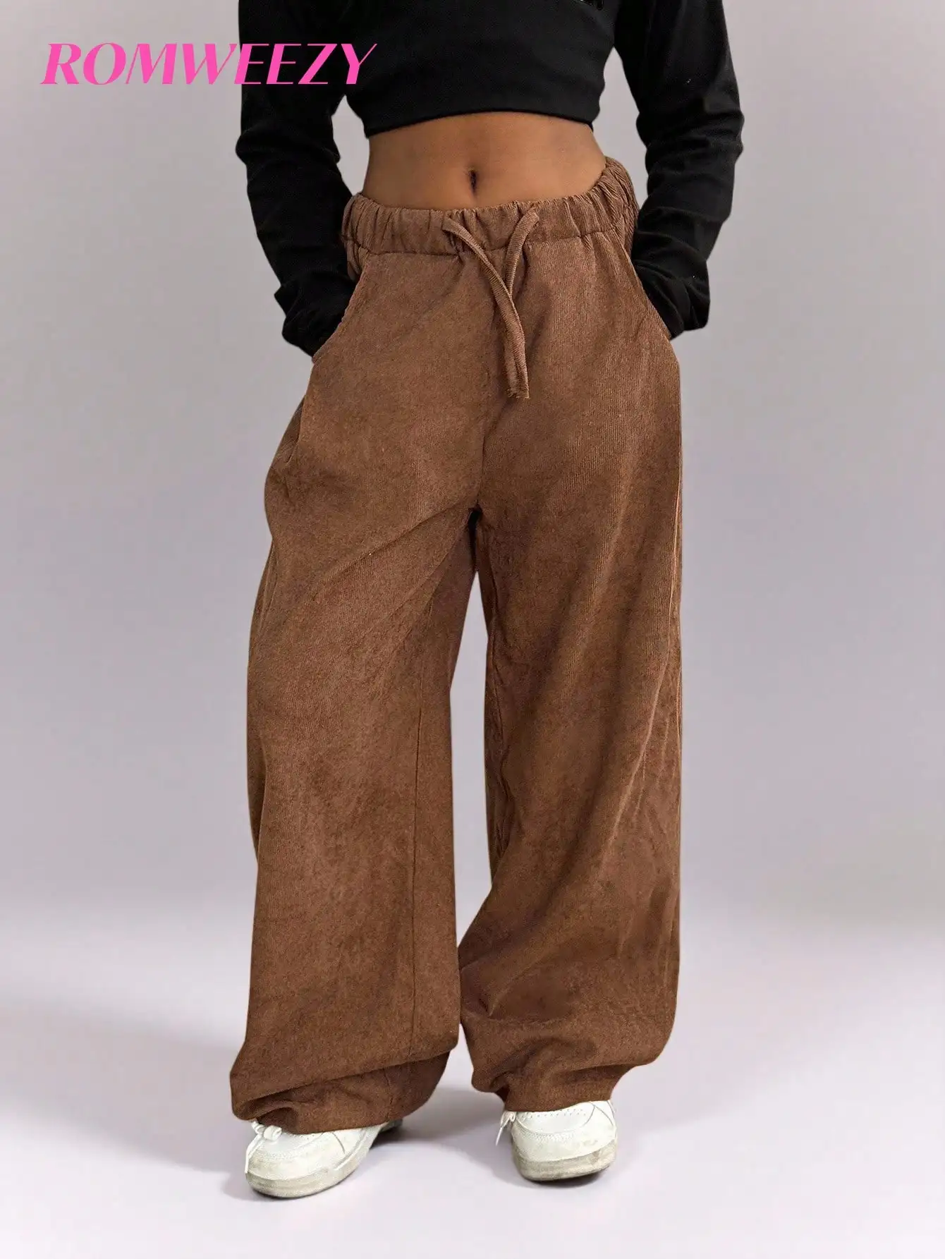 Wide-Leg Corduroy Pants for Teens - Brown Casual Lounge Trousers with Drawstring Waist
Wide-Leg Corduroy Pants for Teens - Brown Casual Lounge Trousers with Drawstring Waist
