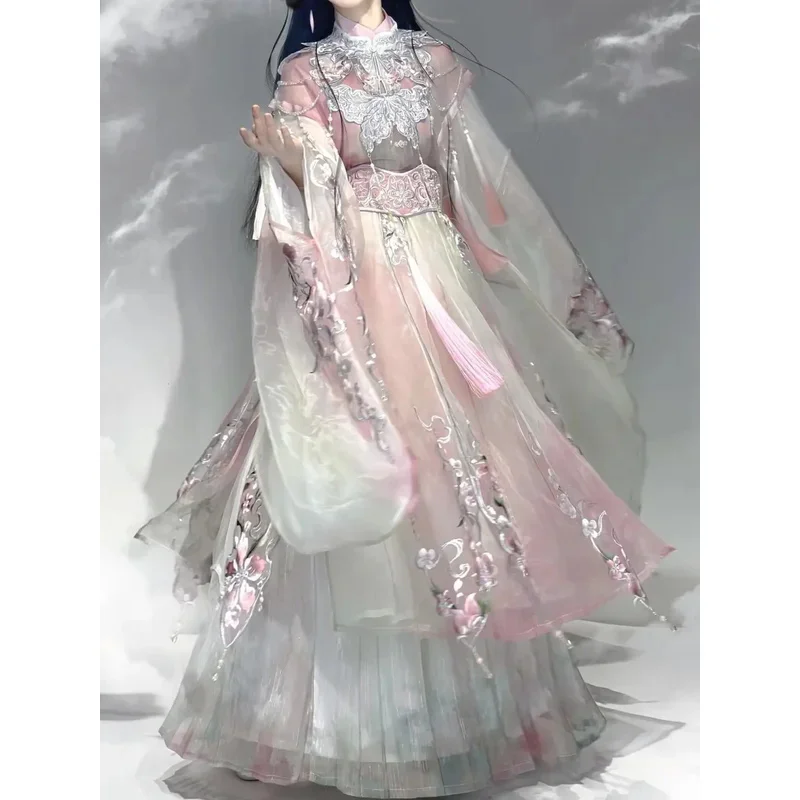 Hanfu Taoyanxu Heavy Industry Embroidery Han Dress Improvement Opera Han Peach Blossom Dress Classical Hanfu Big Sleeve Shirt
Hanfu Taoyanxu Heavy Industry Embroidery Han Dress Improvement Opera Han Peach Blossom Dress Classical Hanfu Big Sleeve Shirt
