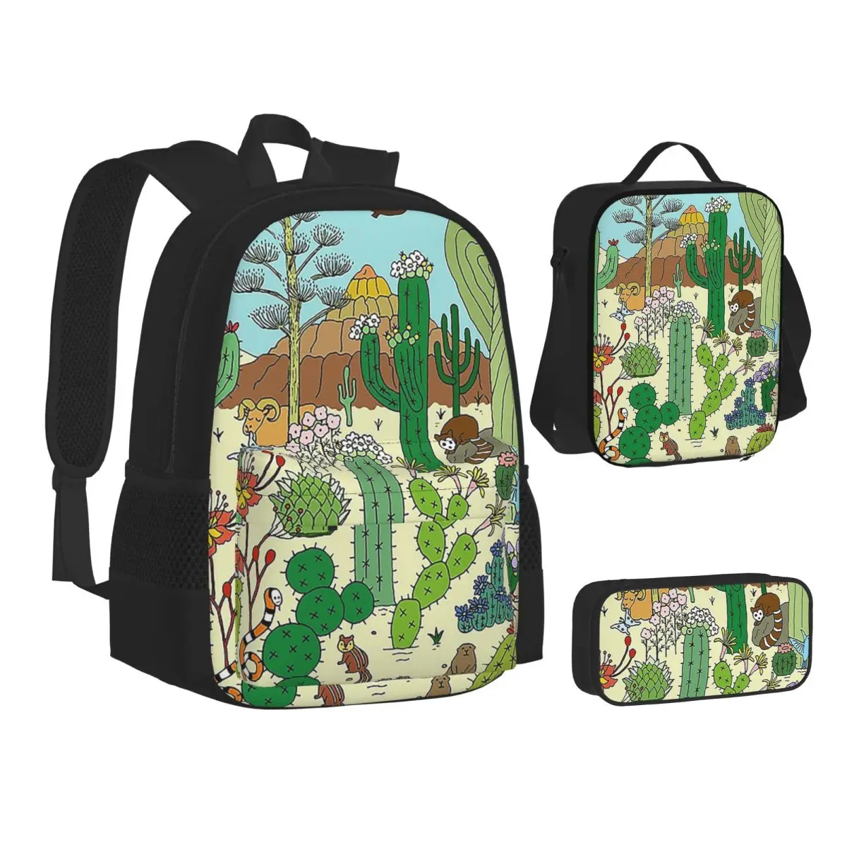 Arizona Desert Museum Backpacks Boys Girls Bookbag Students School Bags Kids Rucksack Lunch Bag Pen Bag Three-Piece Set
Arizona Desert Museum Backpacks Boys Girls Bookbag Students School Bags Kids Rucksack Lunch Bag Pen Bag Three-Piece Set
