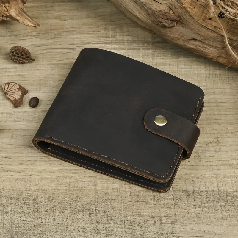 Men's Crazy Horse Leather Wallet - Bifold Genuine Leather Purse (11x9.5cm) with Coin Pocket & Credit Card Slots
Men's Crazy Horse Leather Wallet - Bifold Genuine Leather Purse (11x9.5cm) with Coin Pocket & Credit Card Slots