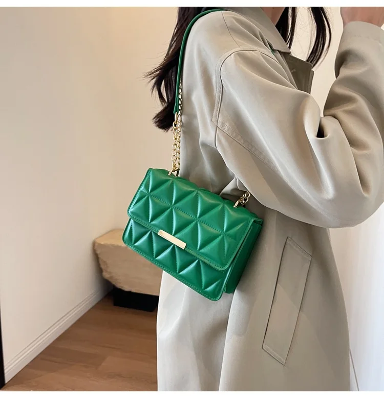 Women Quilted Chain Crossbody Bag Fashion Small Square Shoulder Purse Multi Color Casual Daily Handbag Women Quilted Chain Crossbody Bag Fashion Small Square Shoulder Purse Multi Color Casual Daily Handbag