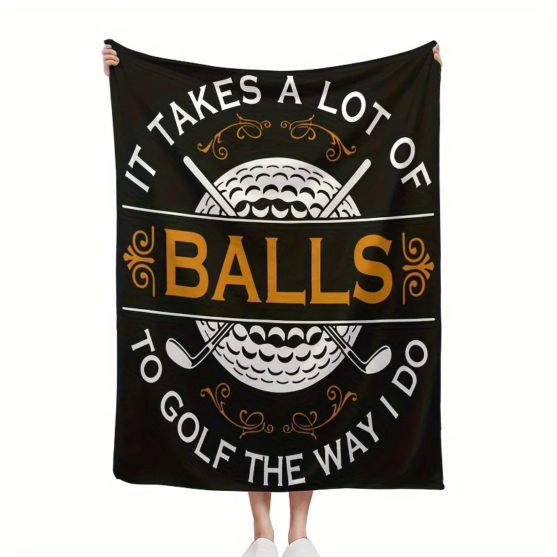 Vintage Golf Balls Courage Quote Flannel Blanket - All-Season Soft Throw with Bold Yellow & White Lettering, Golf Club Design, R
Vintage Golf Balls Courage Quote Flannel Blanket - All-Season Soft Throw with Bold Yellow & White Lettering, Golf Club Design, R