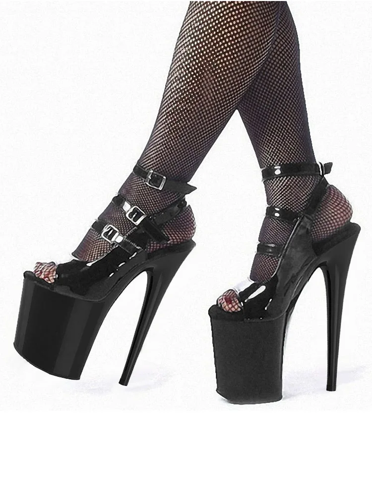 Black Peep Toe Platform Sandals Gothic Belt Buckle High Heels Sexy Women's Dance Shoes Exotic 20cm Big Size Stripper Pole Dance
Black Peep Toe Platform Sandals Gothic Belt Buckle High Heels Sexy Women's Dance Shoes Exotic 20cm Big Size Stripper Pole Dance