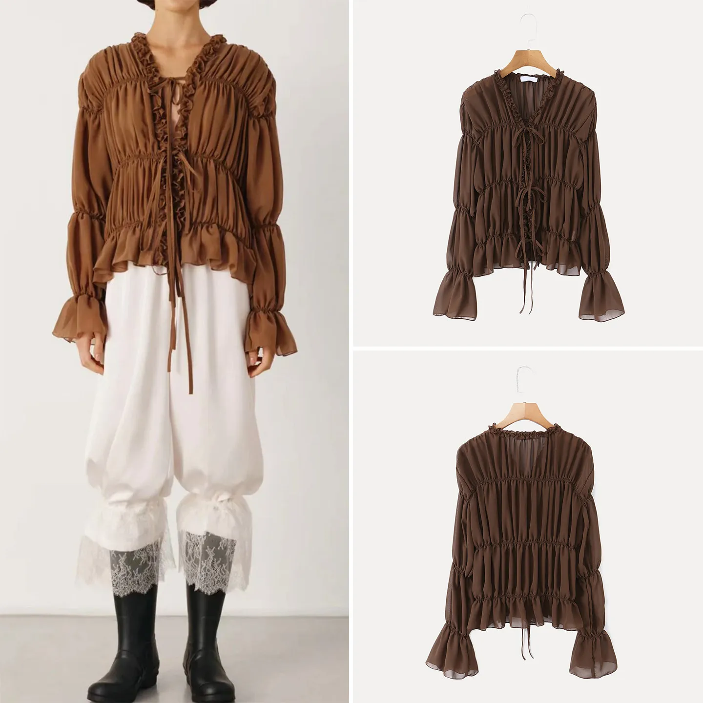 Elegant V-Neck Long Sleeve Women's Shirt Bow-Tied Loose Fit Casual Style Fashionable Design Summer 2026 Drifting Trendy Top
Elegant V-Neck Long Sleeve Women's Shirt Bow-Tied Loose Fit Casual Style Fashionable Design Summer 2026 Drifting Trendy Top