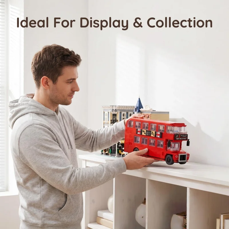 Retro London double-decker bus building blocks, red city sightseeing bus model set, suitable for holiday gifts
Retro London double-decker bus building blocks, red city sightseeing bus model set, suitable for holiday gifts