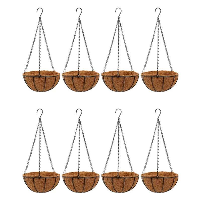 2X Hanging Flower Pots Suitable For Outdoor Indoor Plants Metal Flower Pots With Coconut Shell Lined Plant Stand
2X Hanging Flower Pots Suitable For Outdoor Indoor Plants Metal Flower Pots With Coconut Shell Lined Plant Stand