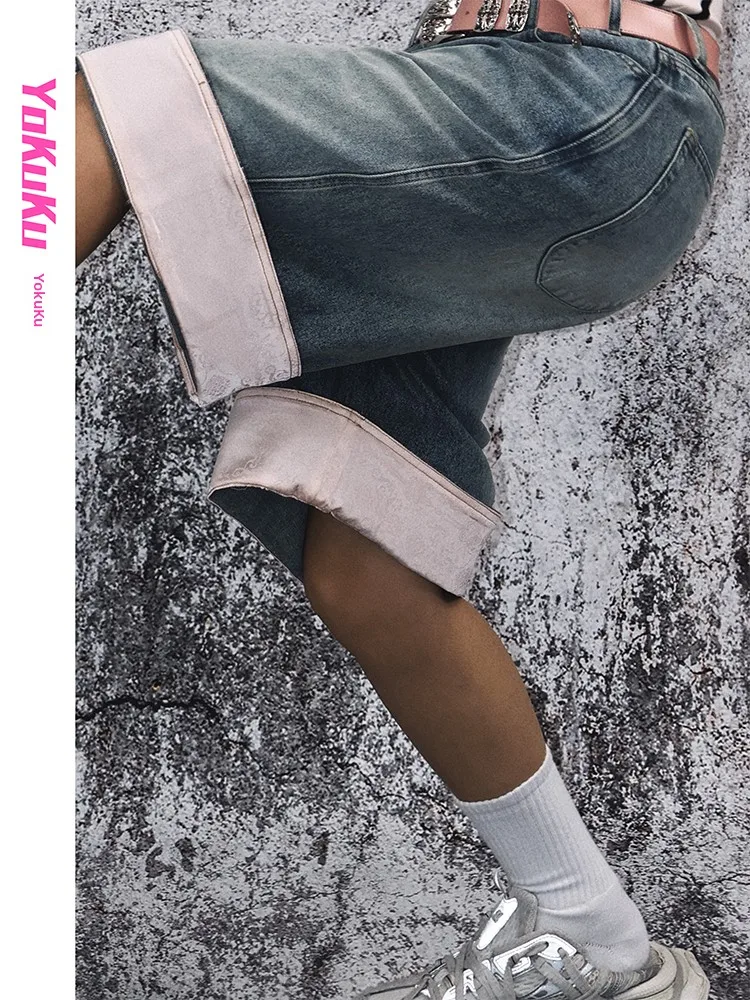 Loose Summer Casual Pants Women's Straight Leg Wide Leg Jeans High Wall Honeysuckle Five-Point Cotton Stretch Denim
Loose Summer Casual Pants Women's Straight Leg Wide Leg Jeans High Wall Honeysuckle Five-Point Cotton Stretch Denim