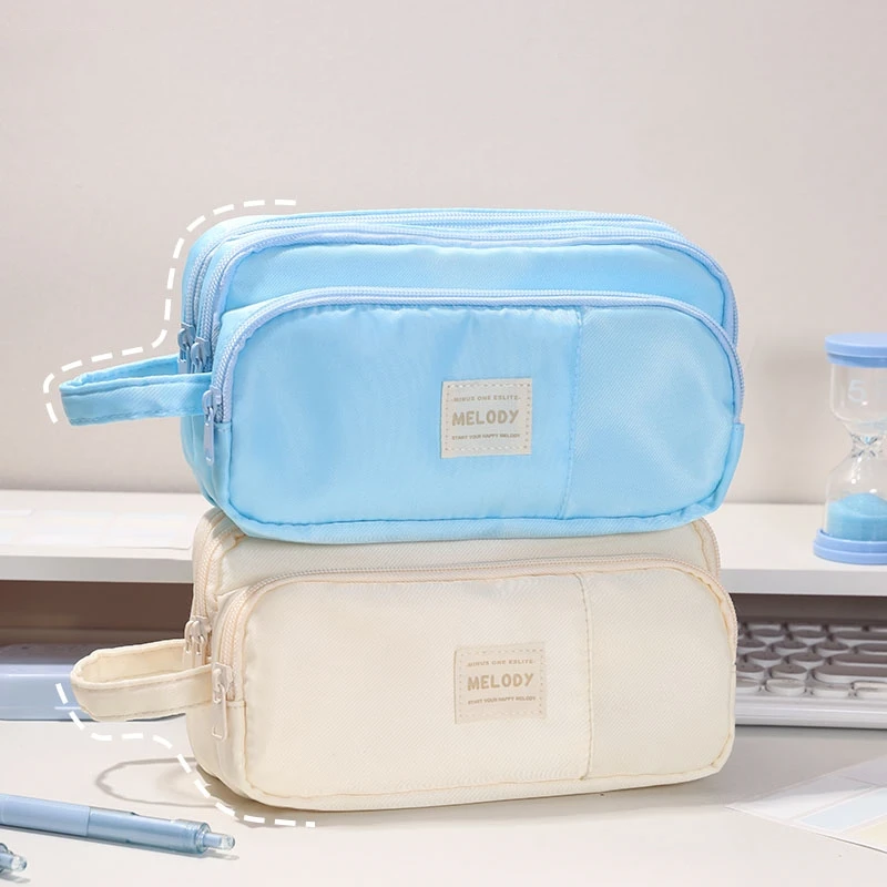 Staged Type Pencil Bag Pen Case Front Pocket 3 Compartment Cream Color Handle Storage Pouch for Stationery School A7770
Staged Type Pencil Bag Pen Case Front Pocket 3 Compartment Cream Color Handle Storage Pouch for Stationery School A7770
