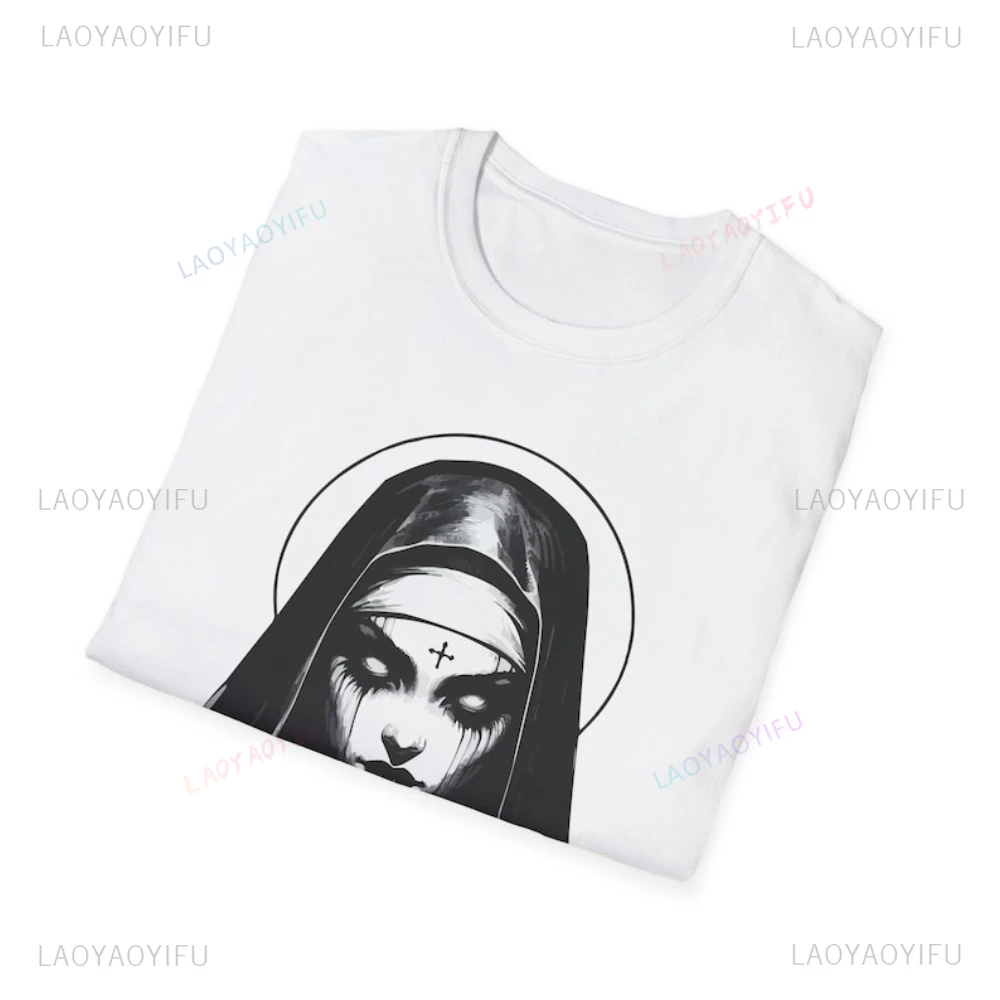 Interesting Horror Dark Satan Gothic Impure Nun T-shirt Casual Fashion Loose Short Sleeve Summer Style Streetwear Man Tshirt
Interesting Horror Dark Satan Gothic Impure Nun T-shirt Casual Fashion Loose Short Sleeve Summer Style Streetwear Man Tshirt