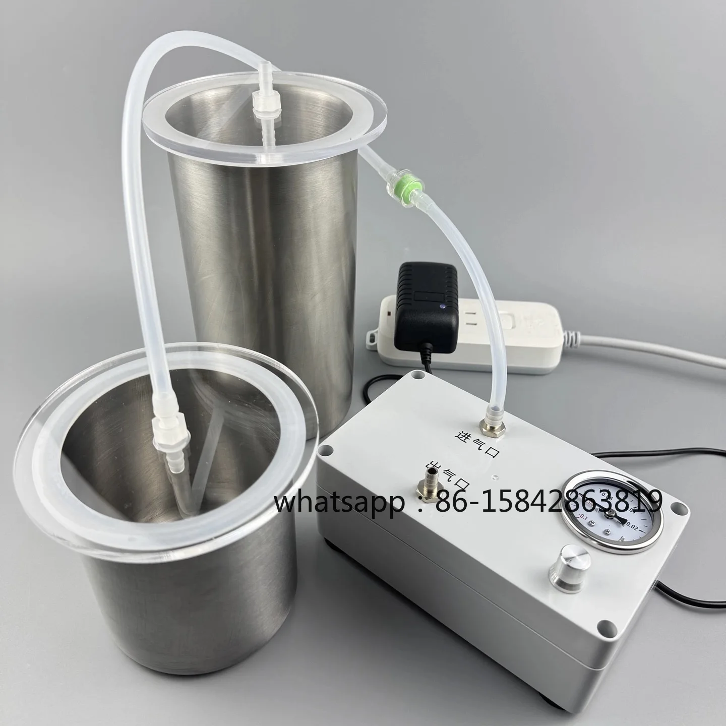 Laboratory Electric Vacuum Pump -80KPa Adjustable Flow Rate+Stainless Steel Vacuum Defoaming Tank 700/1000/1400ml
Laboratory Electric Vacuum Pump -80KPa Adjustable Flow Rate+Stainless Steel Vacuum Defoaming Tank 700/1000/1400ml