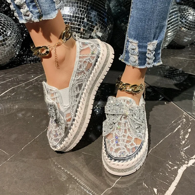 Women‘S Hollow Out Bow Slippers Ladies Comfortable Fashion Casual Breathable Crystal Platforms Non Slip Woman Vulcanize Shoes
Women‘S Hollow Out Bow Slippers Ladies Comfortable Fashion Casual Breathable Crystal Platforms Non Slip Woman Vulcanize Shoes