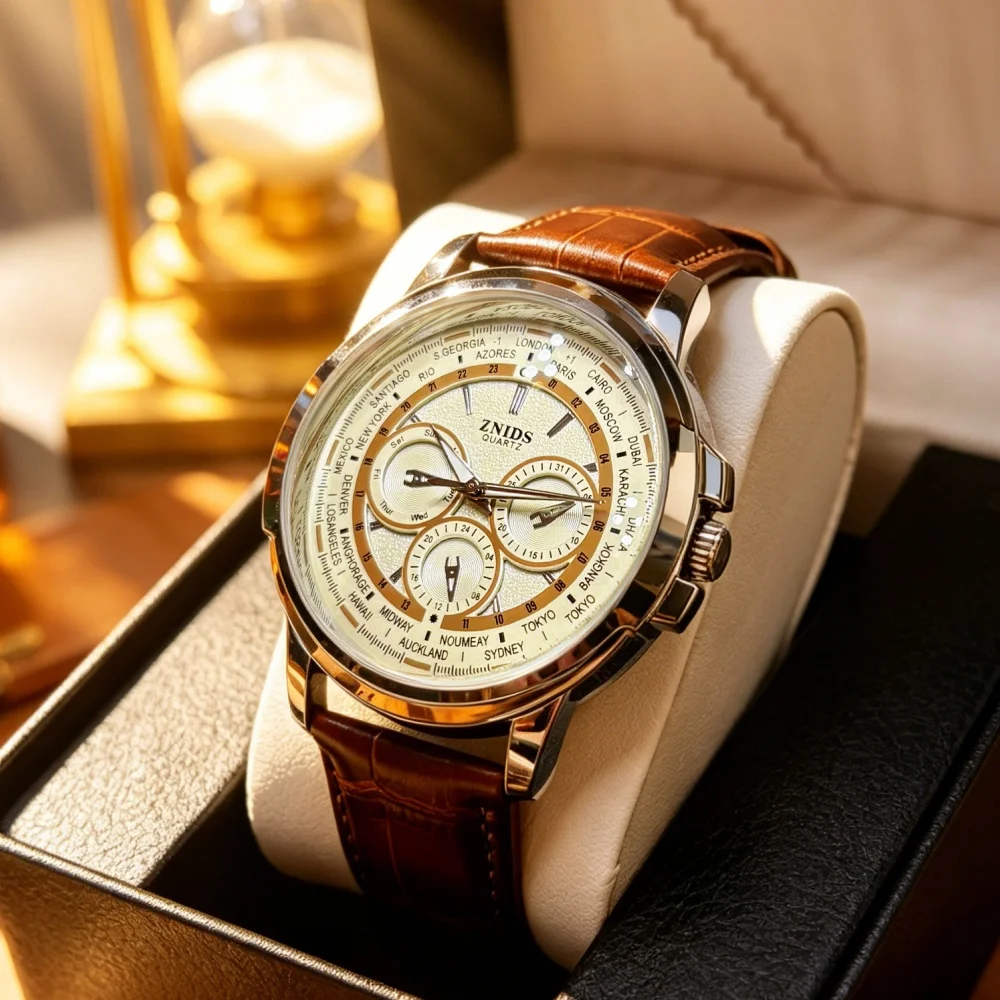Light Luxury Men's Quartz Watch, Classic Men's Watch, Waterproof Leather Strap Business Watch, Dual-Use Men's Watch for Workplace, Business, Daily Casual Wear, High-End Quality Versatile Men's Watch, Valentine's Day Gift Hot Seller
Light Luxury Men's Quartz Watch, Classic Men's Watch, Waterproof Leather Strap Business Watch, Dual-Use Men's Watch for Workplace, Business, Daily Casual Wear, High-End Quality Versatile Men's Watch, Valentine's Day Gift Hot Seller