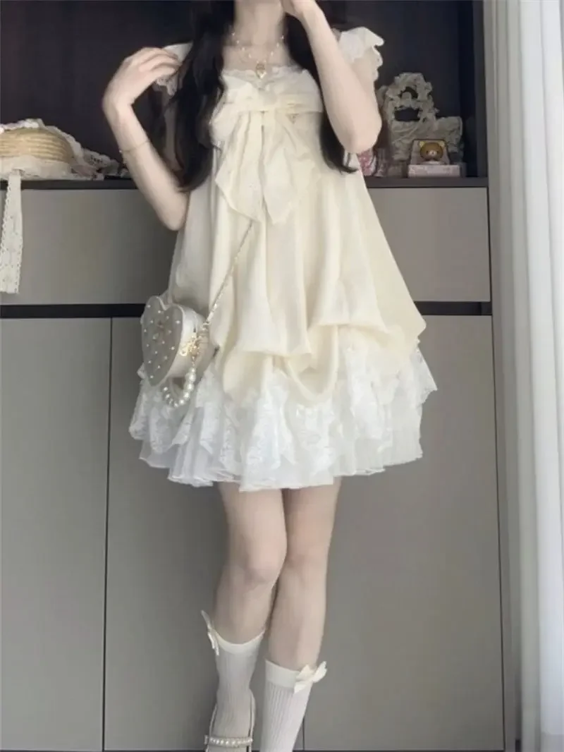 Loose Slim Flower Bud Skirt Full Sleeve V-Neck Style Student Dress Summer 2025 French Gentle Butterfly Knot Mini Dress Women's
Loose Slim Flower Bud Skirt Full Sleeve V-Neck Style Student Dress Summer 2025 French Gentle Butterfly Knot Mini Dress Women's