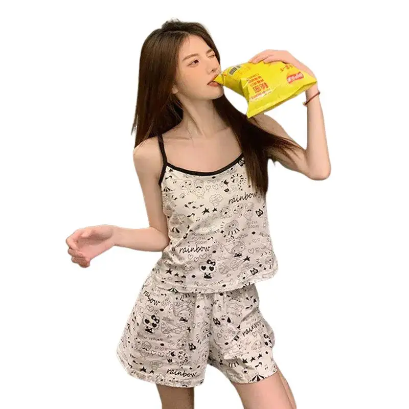 Sanrio Girl Sexy with Chest Cushion Camisole Pajama Set Kawaii Hello Kitty Comic Summer Ventilation Vest Shorts Leisure Wear New
Sanrio Girl Sexy with Chest Cushion Camisole Pajama Set Kawaii Hello Kitty Comic Summer Ventilation Vest Shorts Leisure Wear New